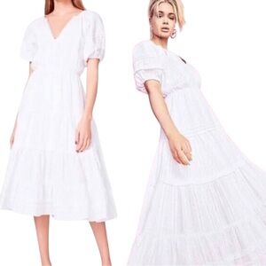 Betsey Johnson Midi Dress Boho Puff Sleeve